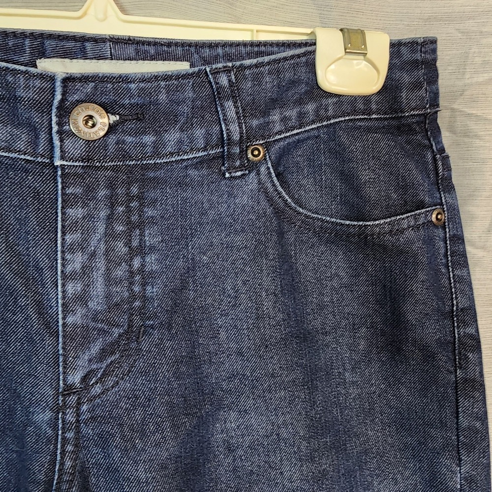 CHICO'S Size 00 (US 4/6) Platinum Denim Dark Wash Boot Leg Blue Jeans Modern Mom - Picture 4 of 10